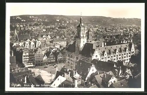 AK Stuttgart, Blick von der Stiftskirche