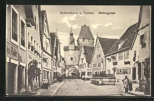 AK Rothenburg o. Tauber, in der Rödergasse