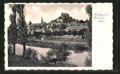 AK Marburg a.d. Lahn, Blick auf die Stadt von Osten