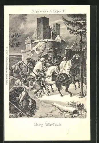 AK Schwarzwald Sagen XI., Burg Windeck