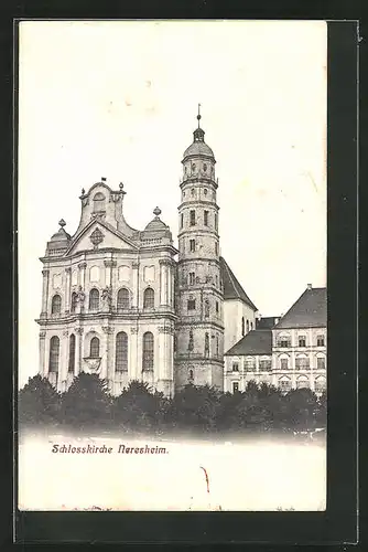 AK Neresheim, Blick auf die Schlosskirche
