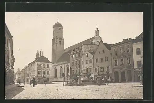 Foto-AK Weilheim / Obb., ca. 1915, Marktplatz