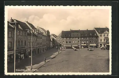 AK Glauchau i. Sa., Marktplatz