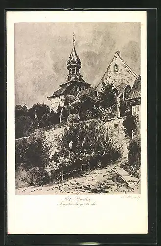 Künstler-AK Alt-Goslar am Harz, Frankenbergerkirche