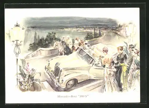 Künstler-AK Mercedes-Benz 300 S