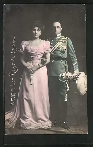 AK S.S.M.M. Los Reyer de Espana, Königspaar von Spanien