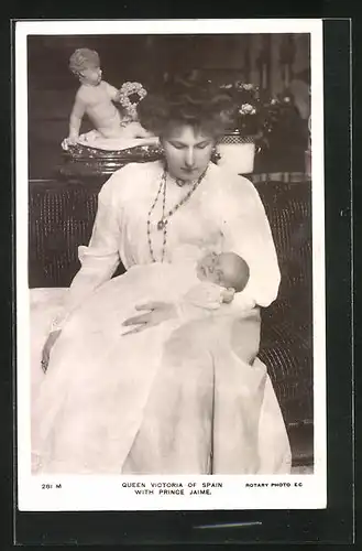AK Queen Victoria of Spain with Prince Jaime