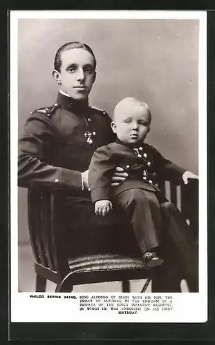 AK King Alfonso of Spain with his Son, the Prince of Asturias