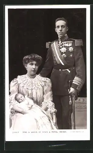 AK King & Queen of Spain with Royal Infant