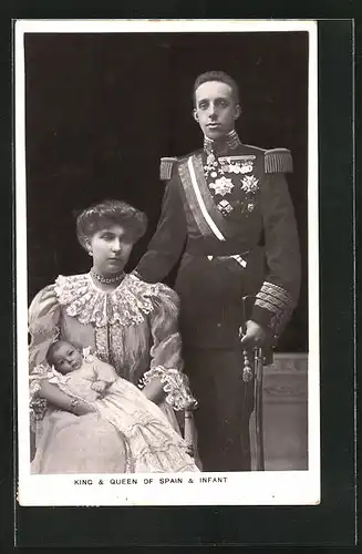 AK King & Queen of Spain with Royal Infant