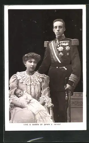 AK King & Queen of Spain with Royal Infant