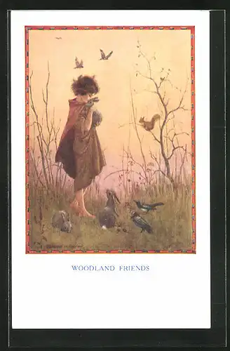 Künstler-AK Margaret W. Tarrant: Woodland Friends