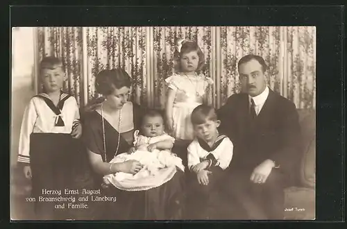 AK Ernst August Herzog von Braunschweig und Lüneburg mit Familie