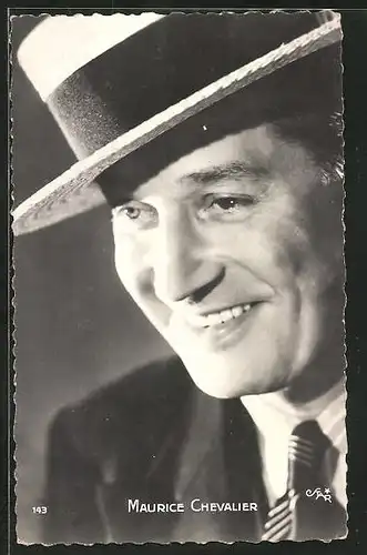 AK Schauspieler Maurice Chevalier mit Hut