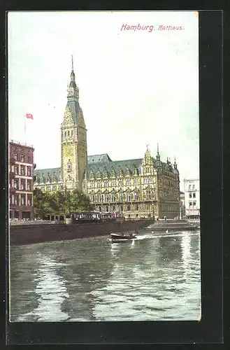 AK Hamburg, Blick zum Rathaus