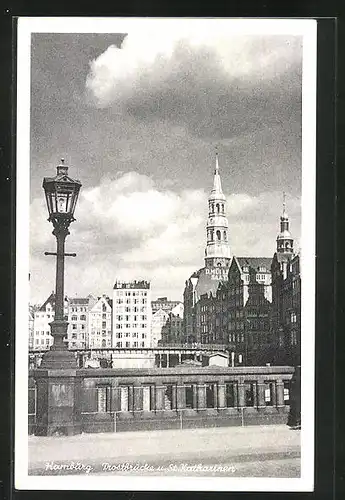 AK Hamburg, Trostbrücke und St. Katharinen