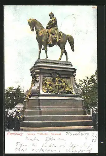 AK Hamburg, Kaiser Wilhelm-Denkmal