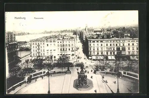 AK Hamburg, Rathausmarkt aus der Vogelschau