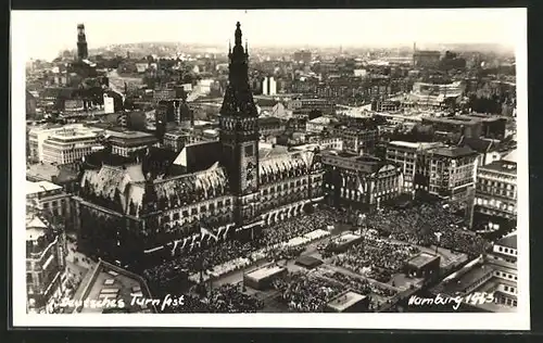 AK Hamburg, Deutsches Turnfest auf dem Rathausmarkt