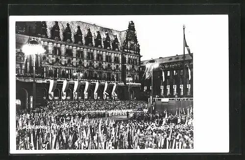 AK Hamburg, Deutsches Turnfest auf dem Rathausmarkt