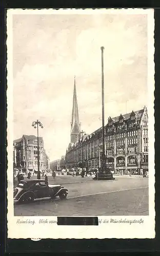 AK Hamburg, Blick zur Mönckebergstrasse