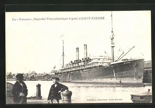 AK Saint-Nazaire, Passagierschiff Navarre im Hafen