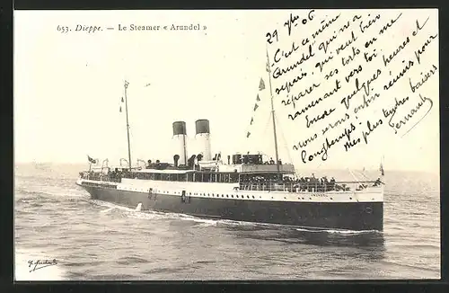 AK Passagierschiff Arundel in ruhiger See