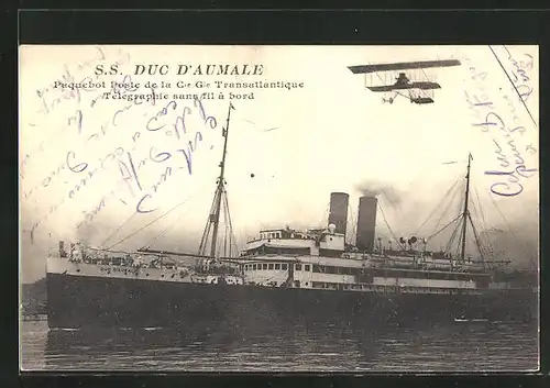 AK Passagierschiff S. S. Duc d`Aumale verlässt den Hafen