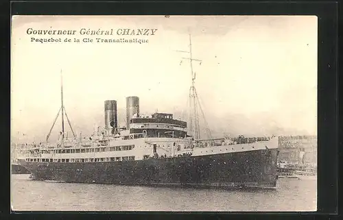 AK Passagierschiff Gouverneur Général Chanzy im Hafen