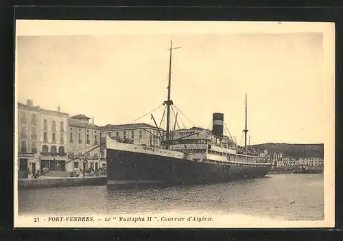 AK Port-Vendres, Passagierschiff Mustapha II im Hafen