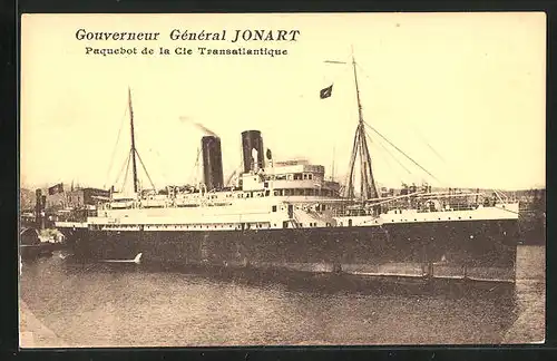 AK Passagierschiff Gouverneur Général Jonart im Hafen