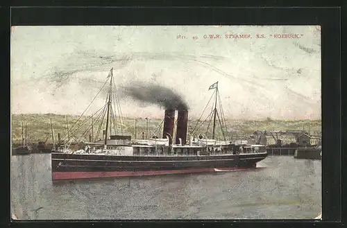 AK Passagierschiff S. S. Roebuck verlässt den Hafen