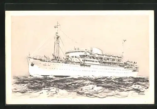 AK Passagierschiff Maréchal Joffre in unruhiger See