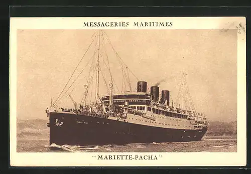 AK Passagierschiff Mariette-Pacha nimmt Fahrt auf