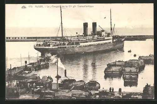 AK Alger, Passagierschiff Timgad verlässt den Hafen