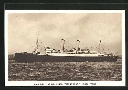 AK Passagierschiff Montrose in ruhigen Gewässern