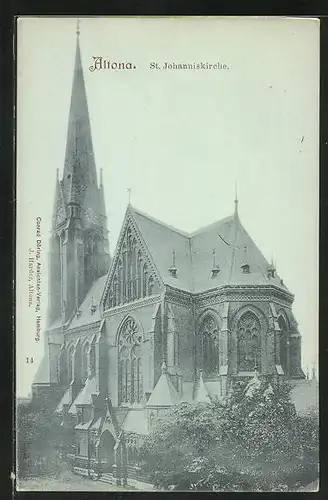 Mondschein-AK Hamburg-Altona, St. Johanniskirche