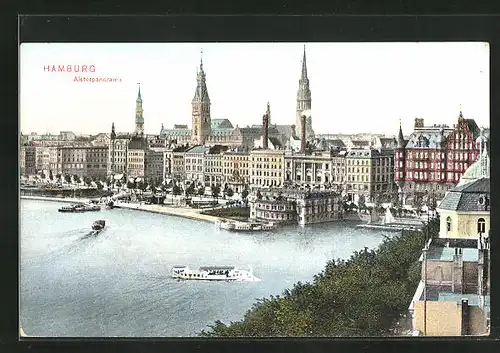 AK Hamburg-Neustadt, Alsterpanorama am Jungfernstieg