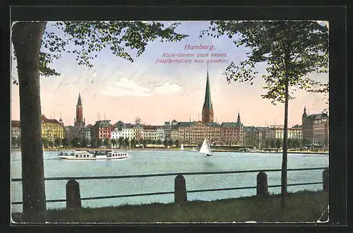 AK Hamburg-Neustadt, Alsterdamm vom neuen Jungfernstieg aus gesehen