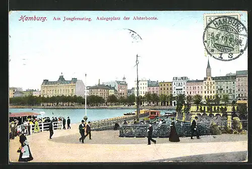 AK Hamburg-Neustadt, Jungfernstieg, Anlegeplatz der Alsterboote