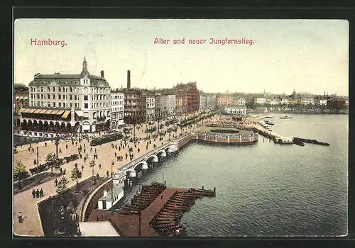 AK Hamburg-Neustadt, Alter und neuer Jungfernstieg