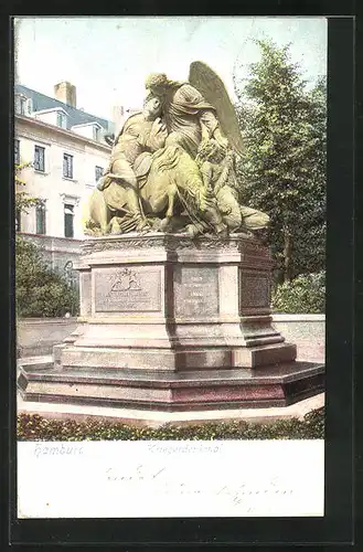 AK Hamburg-Neustadt, Esplanade, Kriegerdenkmal