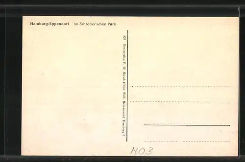 AK Hamburg-Eppendorf, Schröder`scher Park