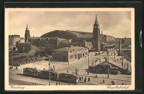 AK Hamburg-St.Georg, Hauptbahnhof, Strassenbahn