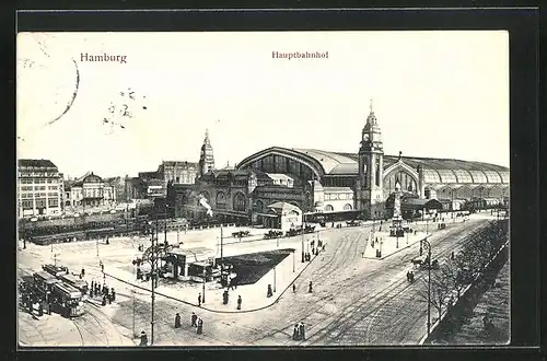 AK Hamburg-St.Georg, Blick zum Hauptbahnhof