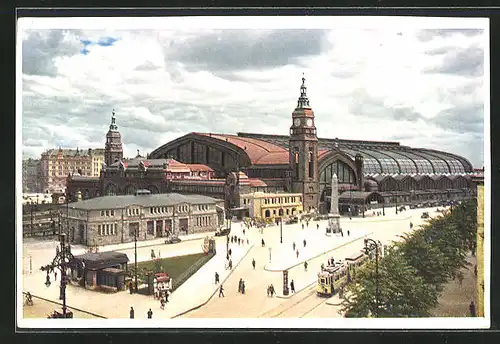 AK Hamburg-St.Georg, Blick zum Hauptbahnhof