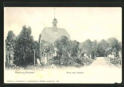 AK Hamburg-Ohlsdorf, Kapelle auf dem Friedhof