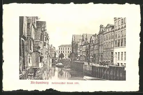 AK Alt-Hamburg, am Holländischen Brook von 1891