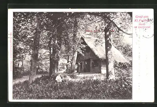 AK Hamburg-Flottbek, an der Hütte im Quellental