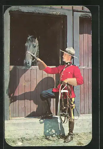 AK Polizei, Member of the Royal Canadian Mounted Police witz his faithful friend